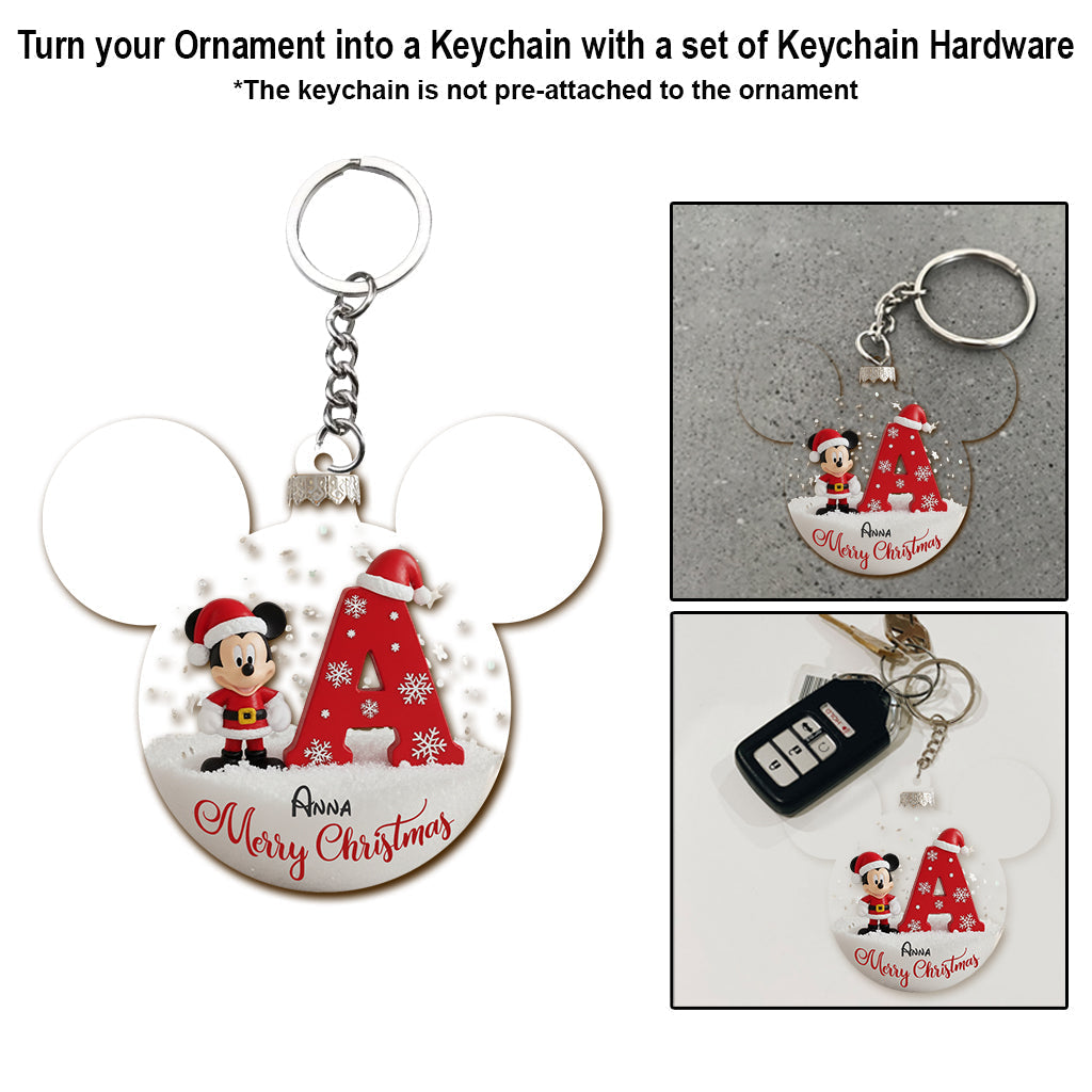 Personalized Mouse Ornament Custom Initial Gift for Disney Lovers Ornament GradoCreations