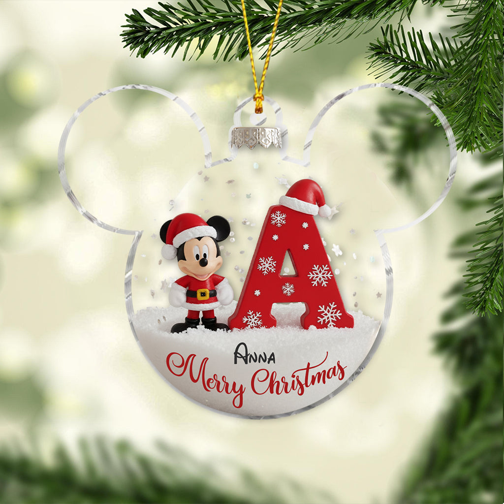 Personalized Mouse Ornament Custom Initial Gift for Disney Lovers Ornament GradoCreations
