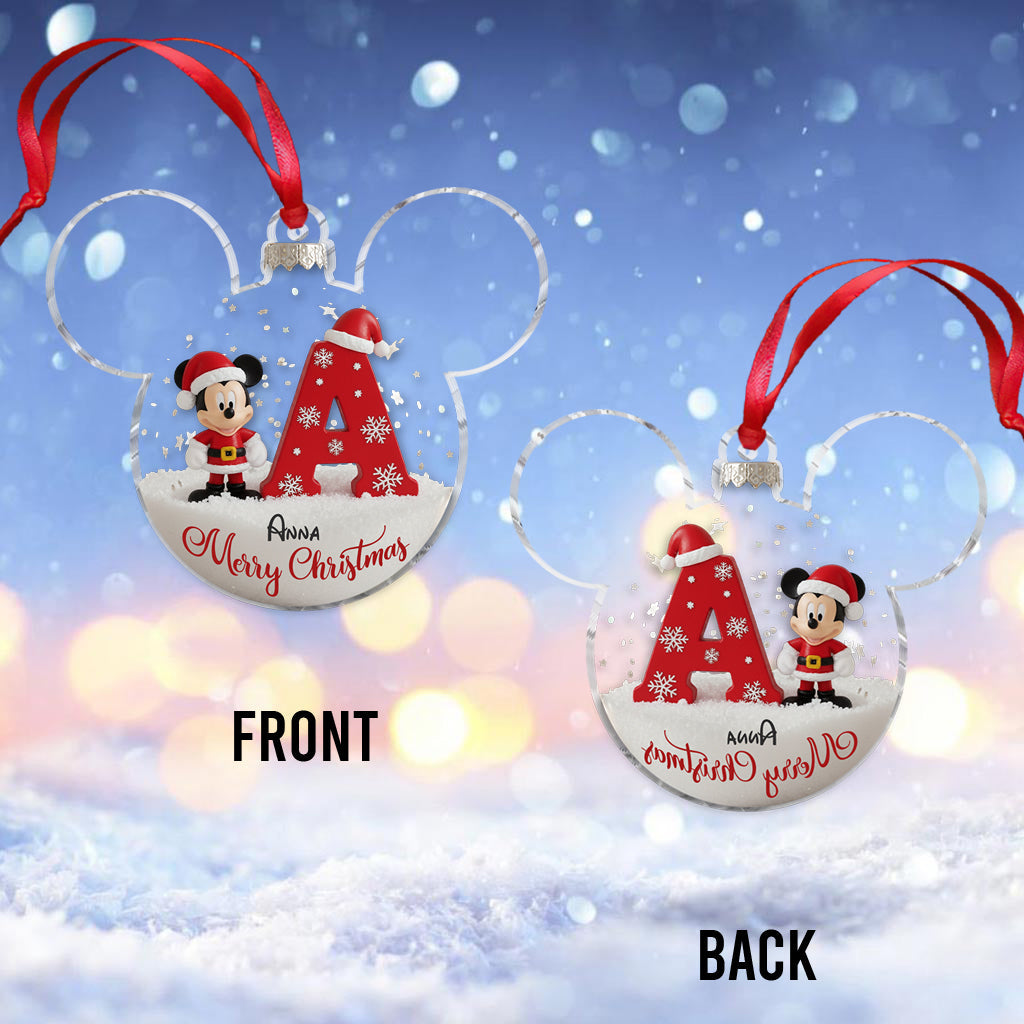 Personalized Mouse Ornament Custom Initial Gift for Disney Lovers Ornament GradoCreations