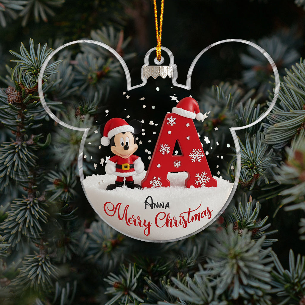 Personalized Mouse Ornament Custom Initial Gift for Disney Lovers Ornament GradoCreations