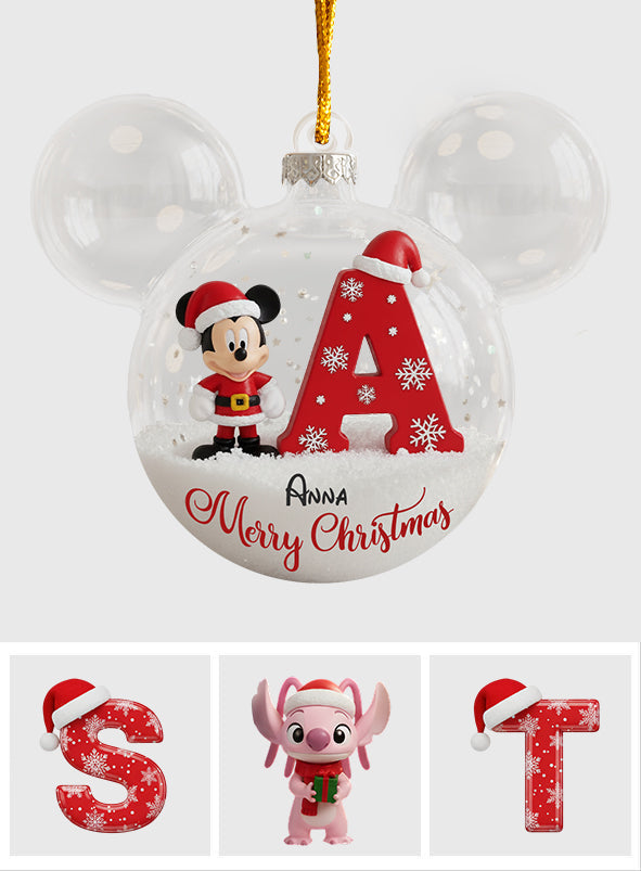Personalized Mouse Ornament Custom Initial Gift for Disney Lovers Ornament GradoCreations
