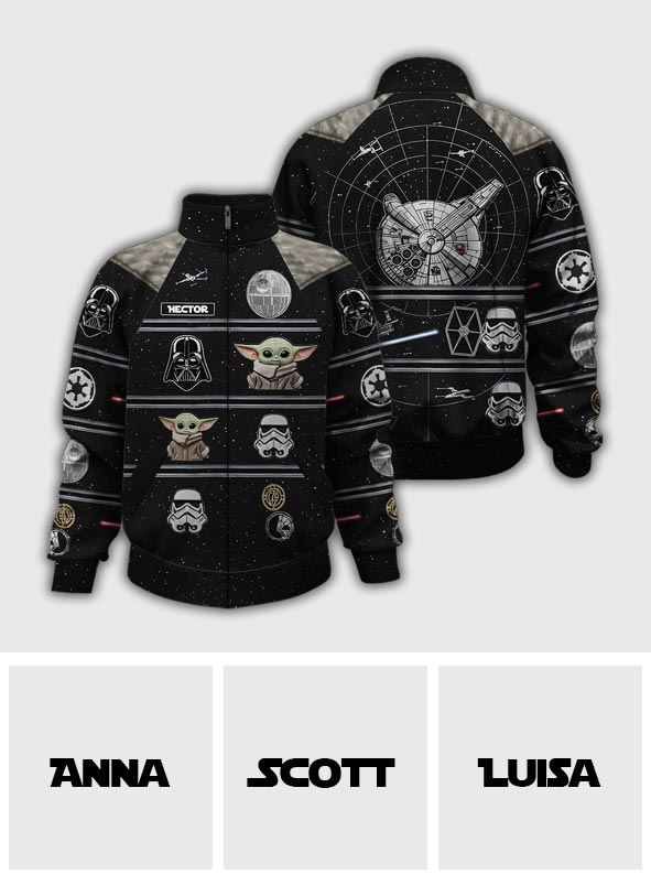 Personalized Star Wars Zip Jacket Custom Name Gift for Fans Zip Jacket GradoCreations