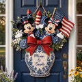 Personalized Independence Day Mouse Shaped Wood Sign Gift Wood Sign GradoCreations