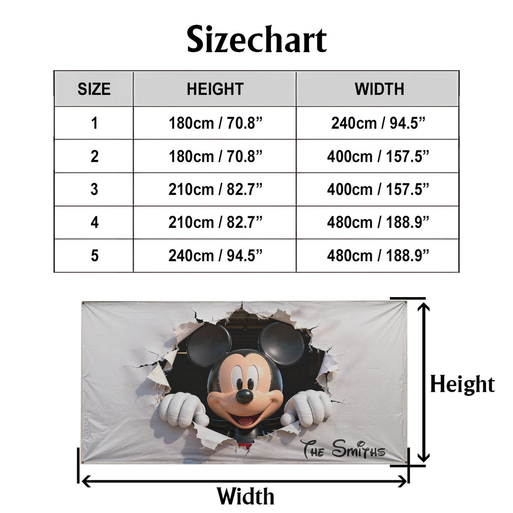 Personalized Peeking Mouse Head Garage Door Banner for Family Garage Door Banner GradoCreations