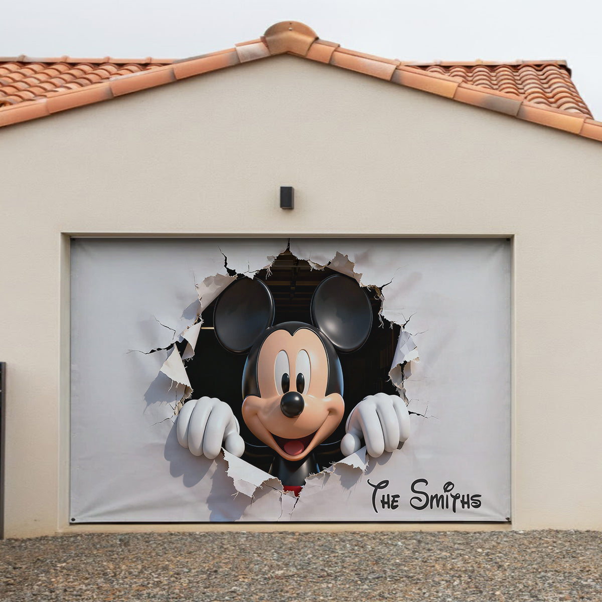 Personalized Peeking Mouse Head Garage Door Banner for Family Garage Door Banner GradoCreations