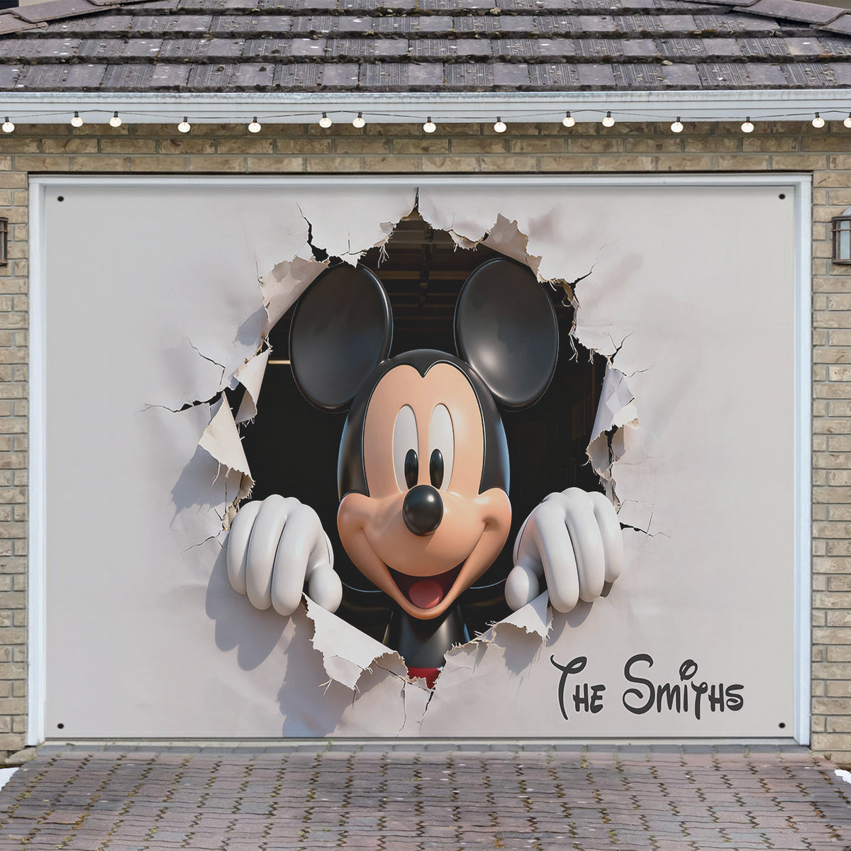 Personalized Peeking Mouse Head Garage Door Banner for Family Garage Door Banner GradoCreations