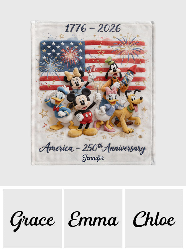 Personalized USA 250th Anniversary Blanket with Name | Custom Gift Blanket GradoCreations