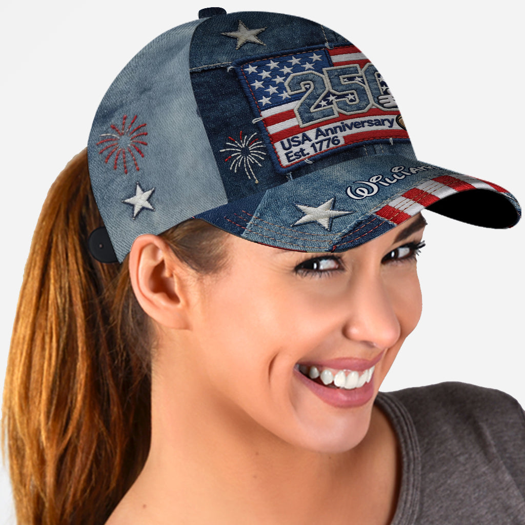 Personalized USA Anniversary Mickey Mouse Cap Custom Name Gift Classic Cap GradoCreations