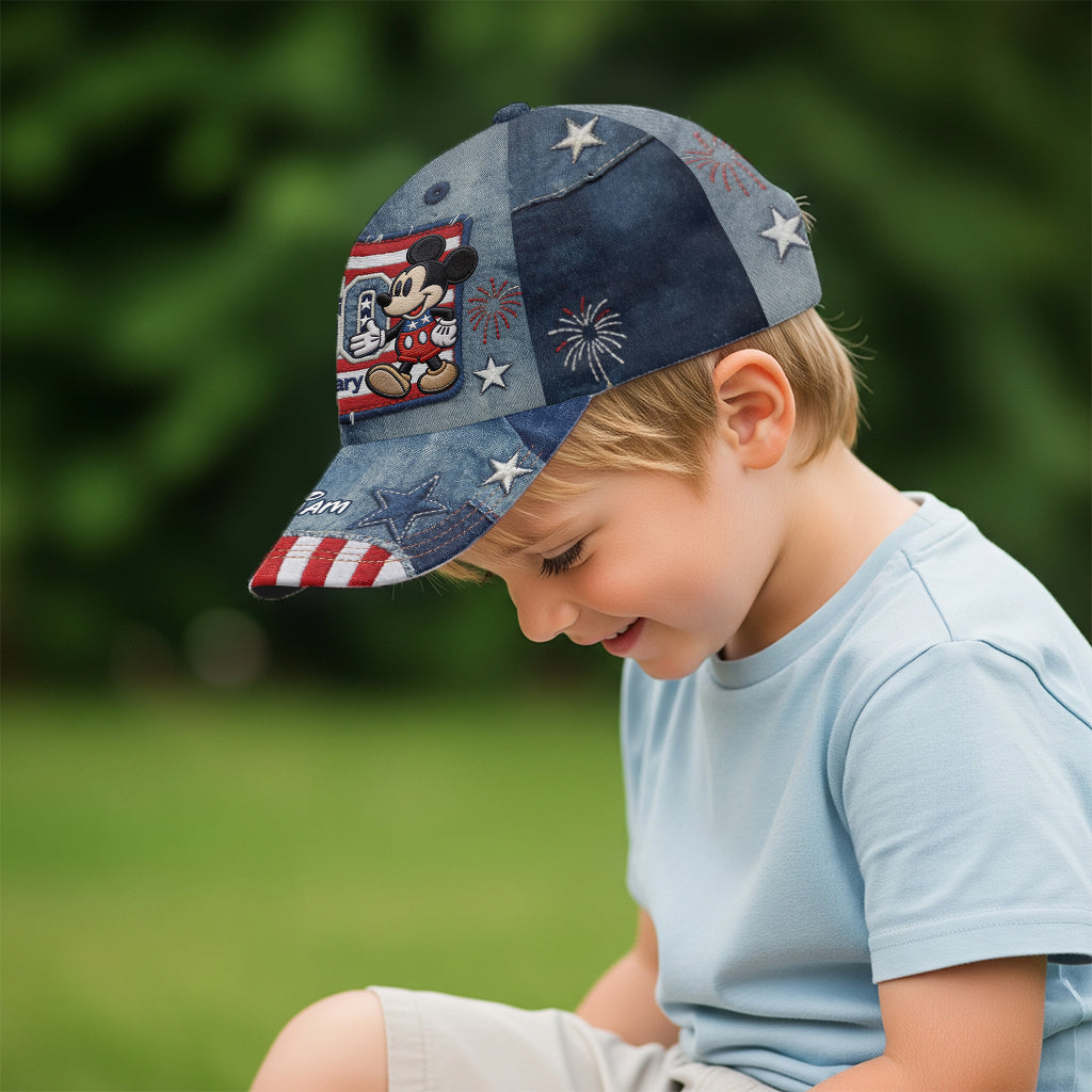 Personalized USA Anniversary Mickey Mouse Cap Custom Name Gift Classic Cap GradoCreations