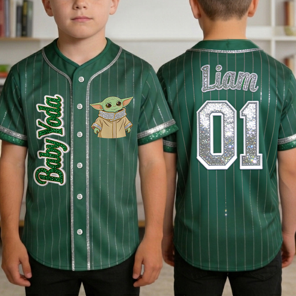 Personalized Baby Yoda Baseball Jersey Custom Name Gift for Kids Baseball Jersey GradoCreations