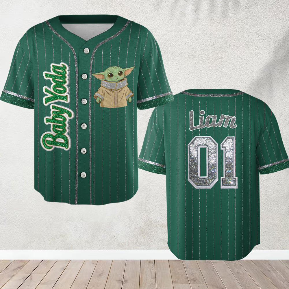 Personalized Baby Yoda Baseball Jersey Custom Name Gift for Kids Baseball Jersey GradoCreations