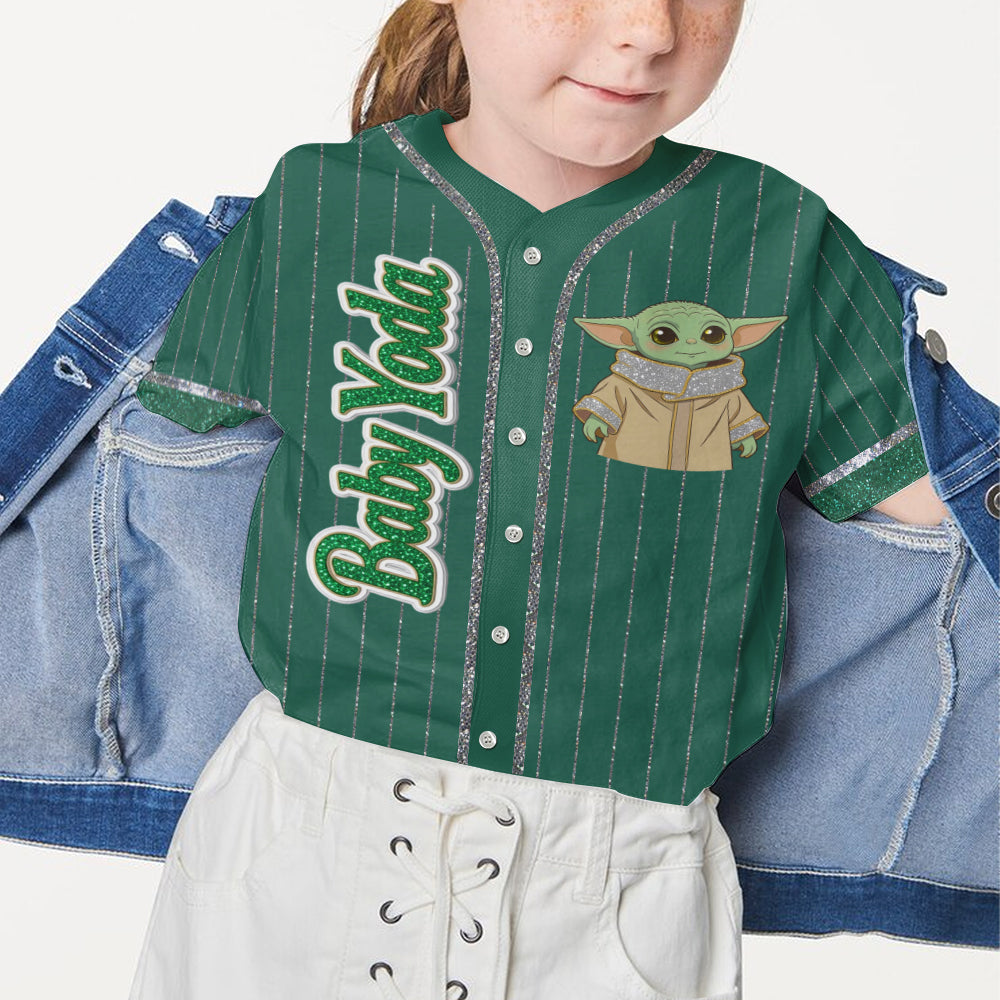 Personalized Baby Yoda Baseball Jersey Custom Name Gift for Kids Baseball Jersey GradoCreations