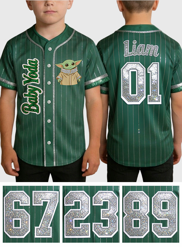 Personalized Baby Yoda Baseball Jersey Custom Name Gift for Kids Baseball Jersey GradoCreations