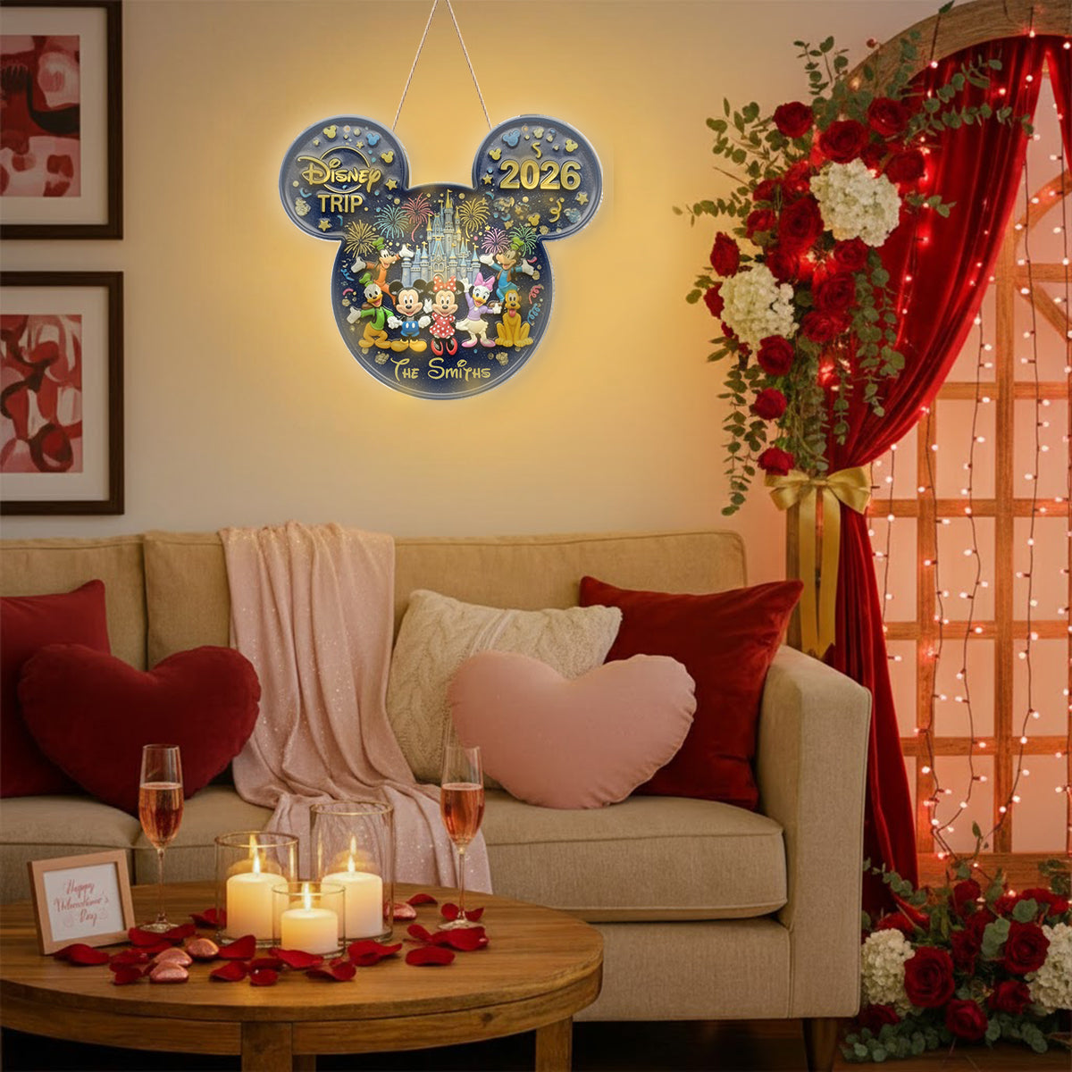 Personalized Disney LED Light Acrylic Sign Magical Decor LED Light Acrylic Sign GradoCreations