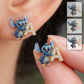 Personalized Cute Blue Alien Stud Earrings Gift for Her Stud Earrings GradoCreations
