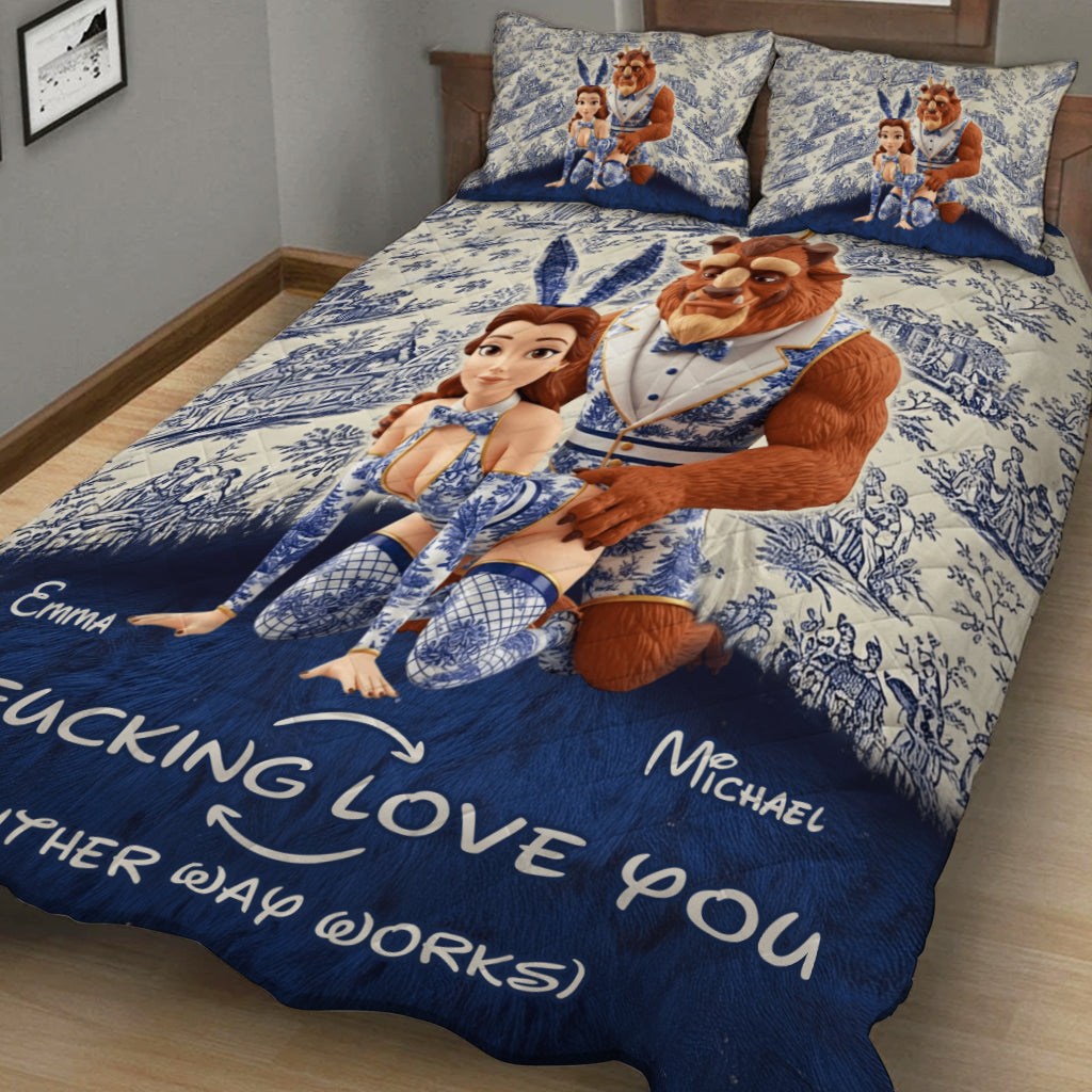 Personalized Couple Quilt Set Custom Design Gift for Anniversary Quilt Set GradoCreations
