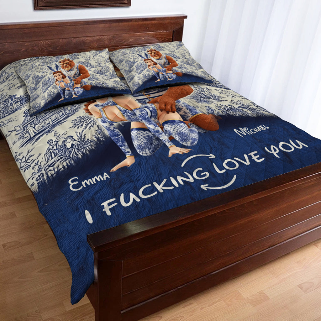 Personalized Couple Quilt Set Custom Design Gift for Anniversary Quilt Set GradoCreations