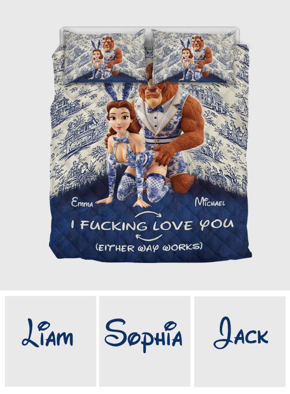 Personalized Couple Quilt Set Custom Design Gift for Anniversary Quilt Set GradoCreations