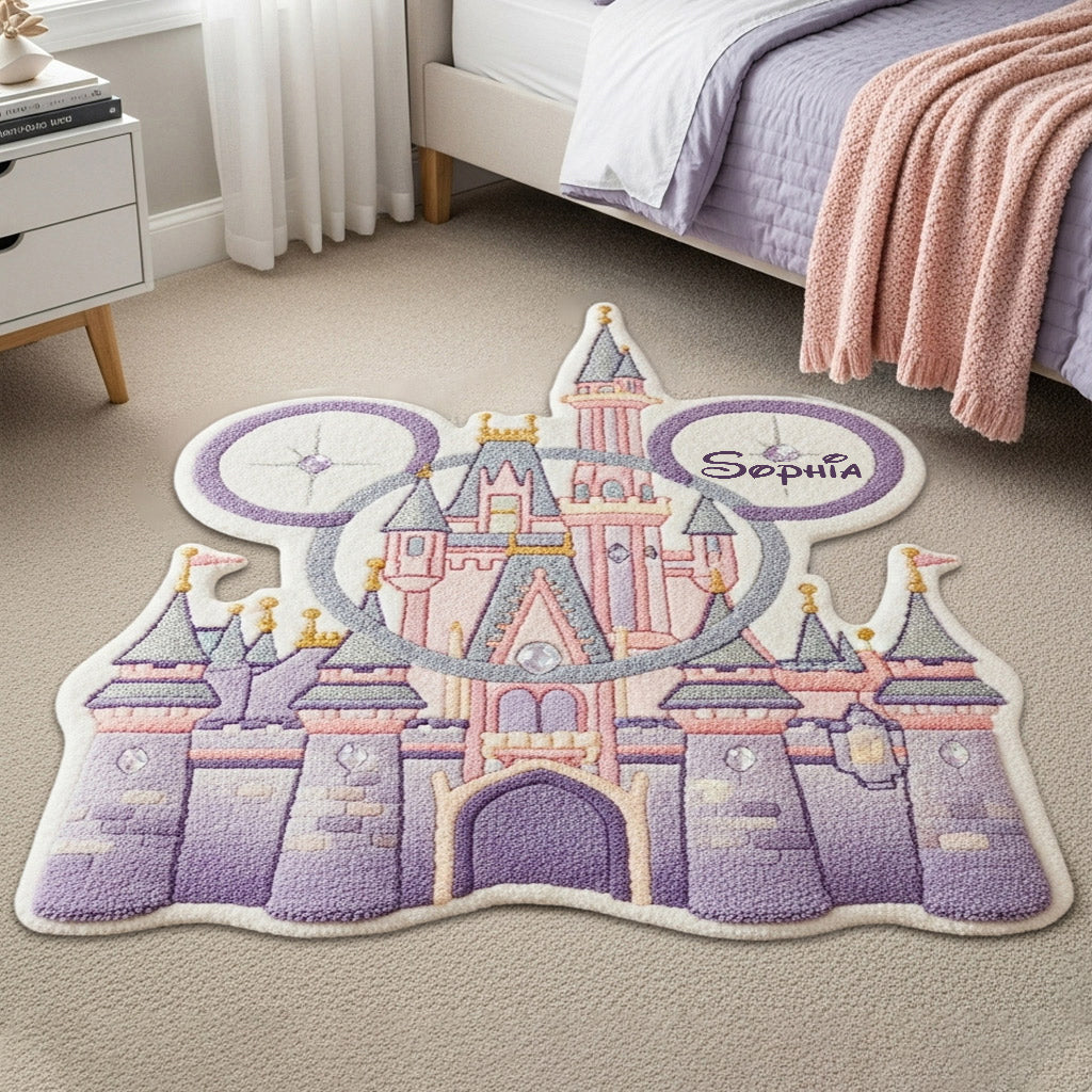 Personalized Magical Castle Non-Slip Rug for Kids Bedroom Non-Slip Tufted Rug GradoCreations