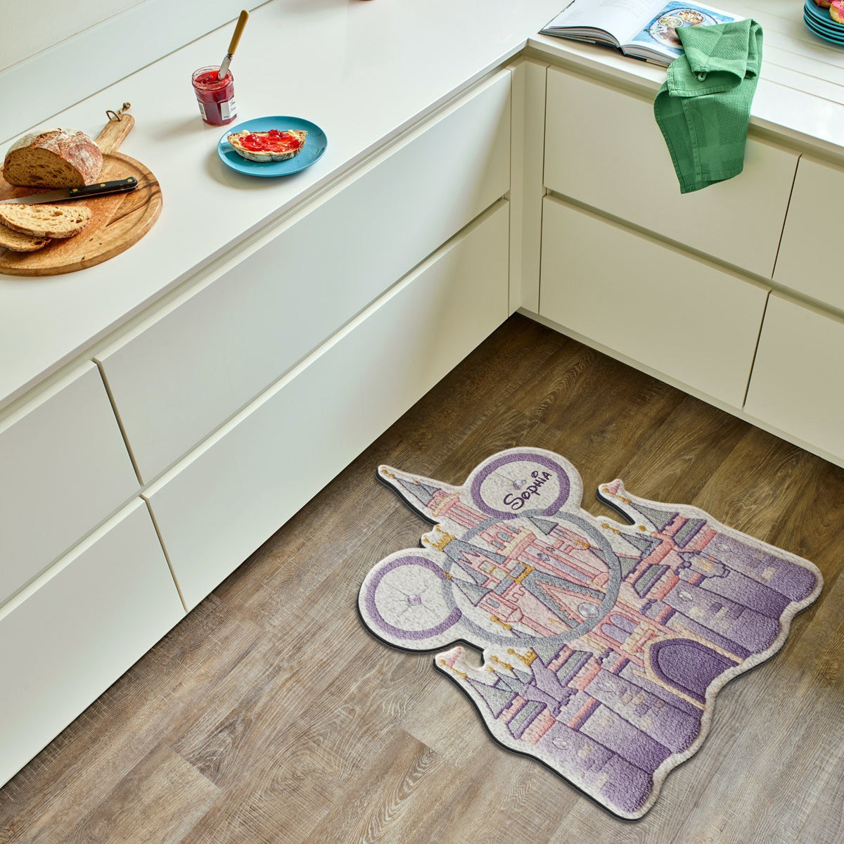 Personalized Magical Castle Non-Slip Rug for Kids Bedroom Non-Slip Tufted Rug GradoCreations