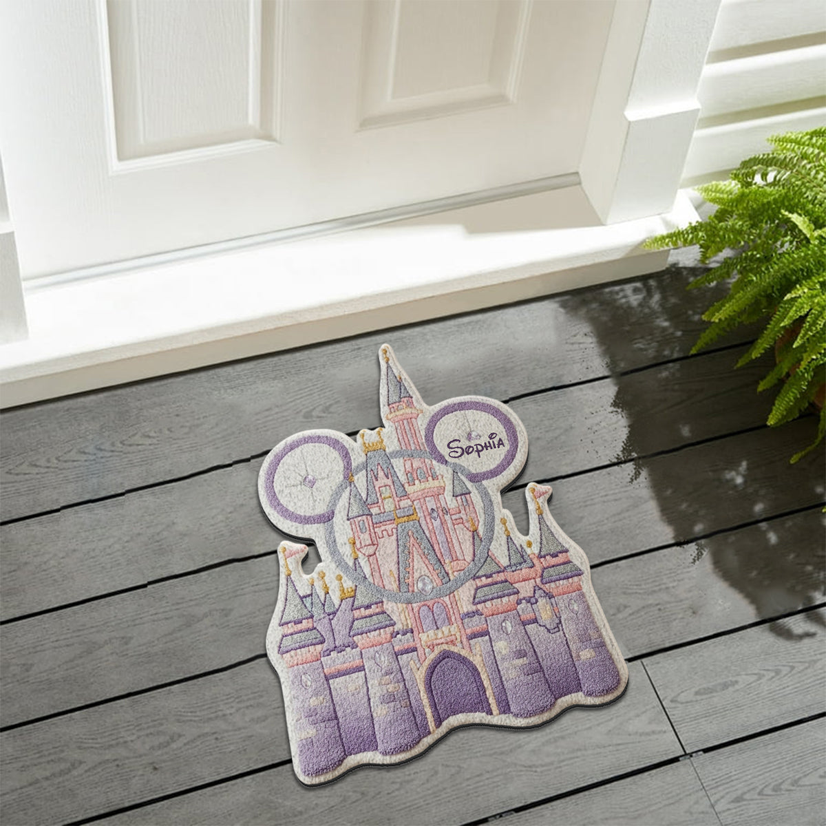 Personalized Magical Castle Non-Slip Rug for Kids Bedroom Non-Slip Tufted Rug GradoCreations