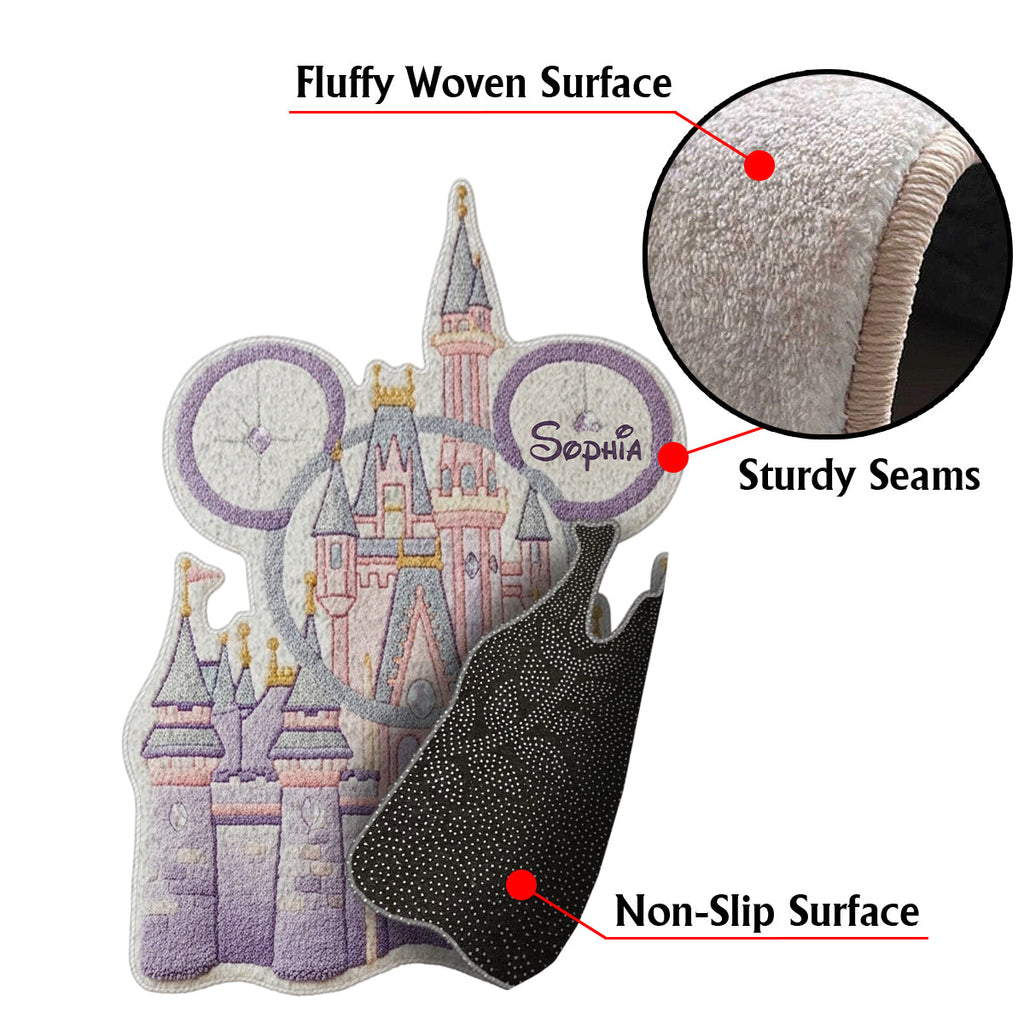 Personalized Magical Castle Non-Slip Rug for Kids Bedroom Non-Slip Tufted Rug GradoCreations