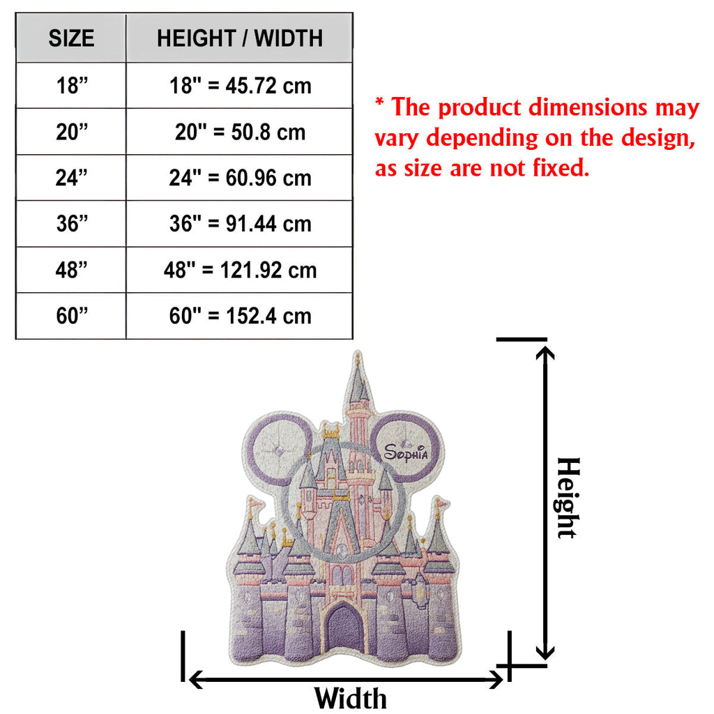 Personalized Magical Castle Non-Slip Rug for Kids Bedroom Non-Slip Tufted Rug GradoCreations