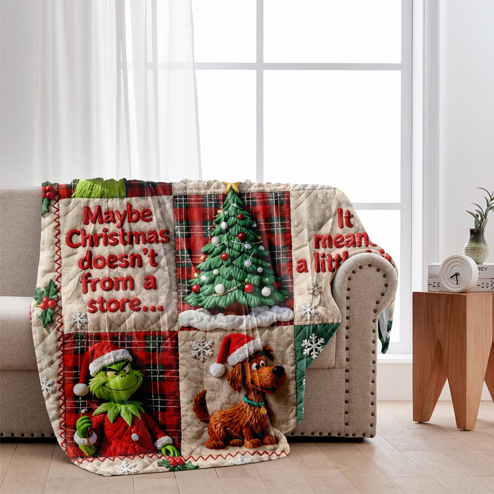 Personalized Merry Grinchmas Blanket Custom Name Gift Blanket GradoCreations