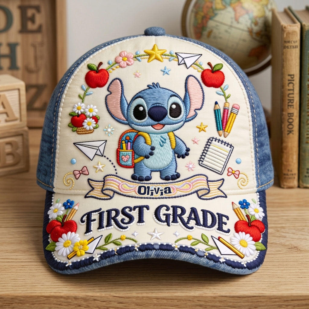 Personalized Classic Cap with Stitch Design for Kids Back to School Gift Classic Cap GradoCreations