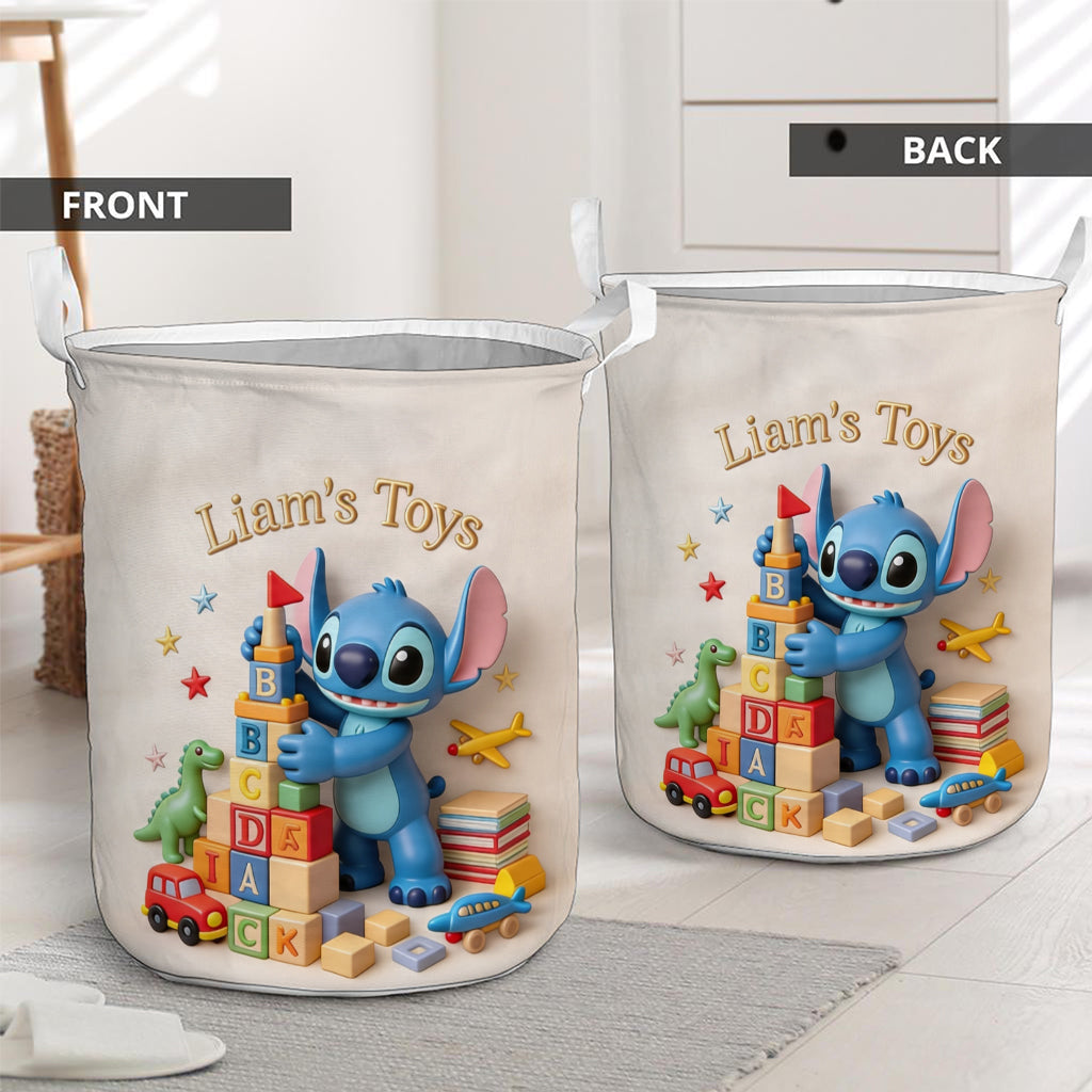 Personalized Toy Storage Basket Custom Name Kids Room Decor Laundry Basket GradoCreations