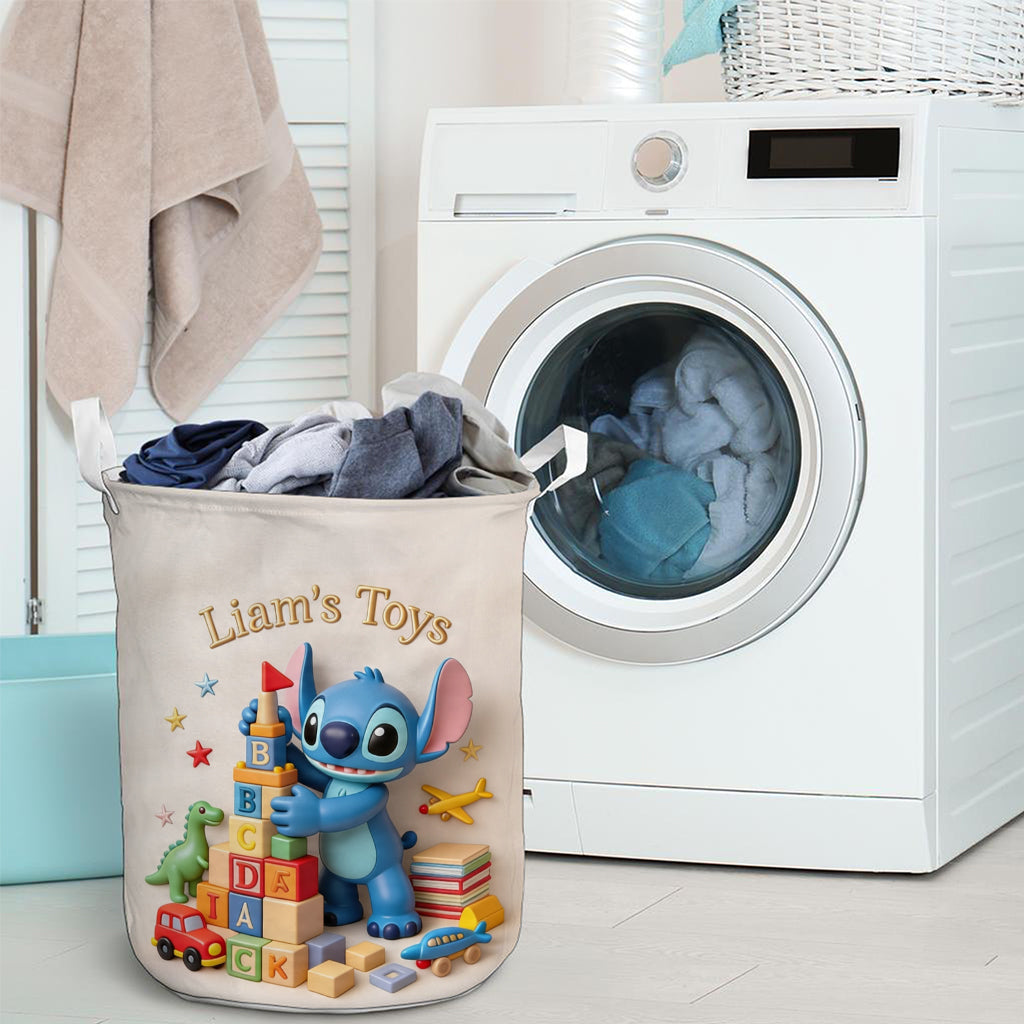 Personalized Toy Storage Basket Custom Name Kids Room Decor Laundry Basket GradoCreations