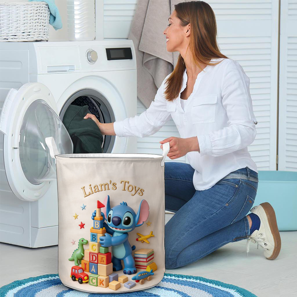 Personalized Toy Storage Basket Custom Name Kids Room Decor Laundry Basket GradoCreations