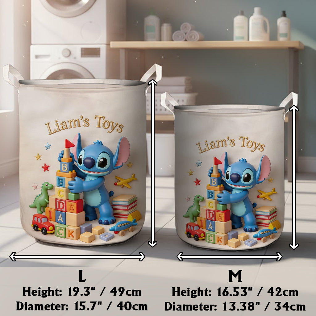 Personalized Toy Storage Basket Custom Name Kids Room Decor Laundry Basket GradoCreations