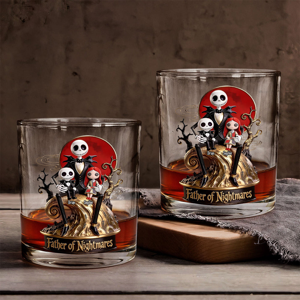 Personalized Nightmare Whiskey Glass Custom Name Gift for Dad Whiskey Glass GradoCreations
