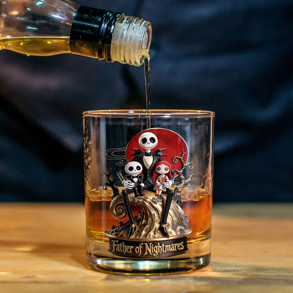 Personalized Nightmare Whiskey Glass Custom Name Gift for Dad Whiskey Glass GradoCreations