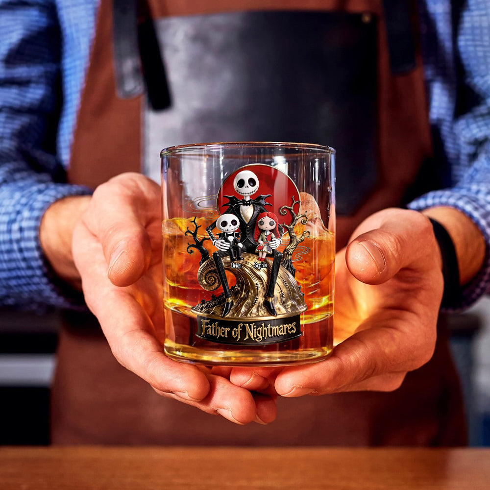 Personalized Nightmare Whiskey Glass Custom Name Gift for Dad Whiskey Glass GradoCreations