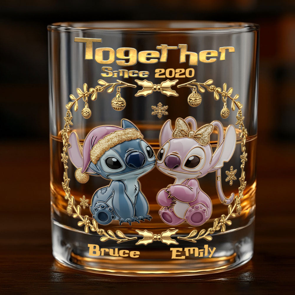 Personalized Ohana Whiskey Glass Gift for Couples Since 2020 Whiskey Glass GradoCreations