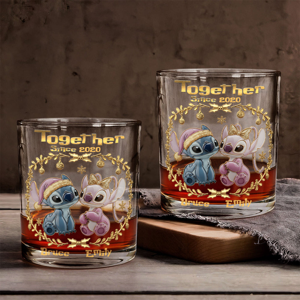 Personalized Ohana Whiskey Glass Gift for Couples Since 2020 Whiskey Glass GradoCreations