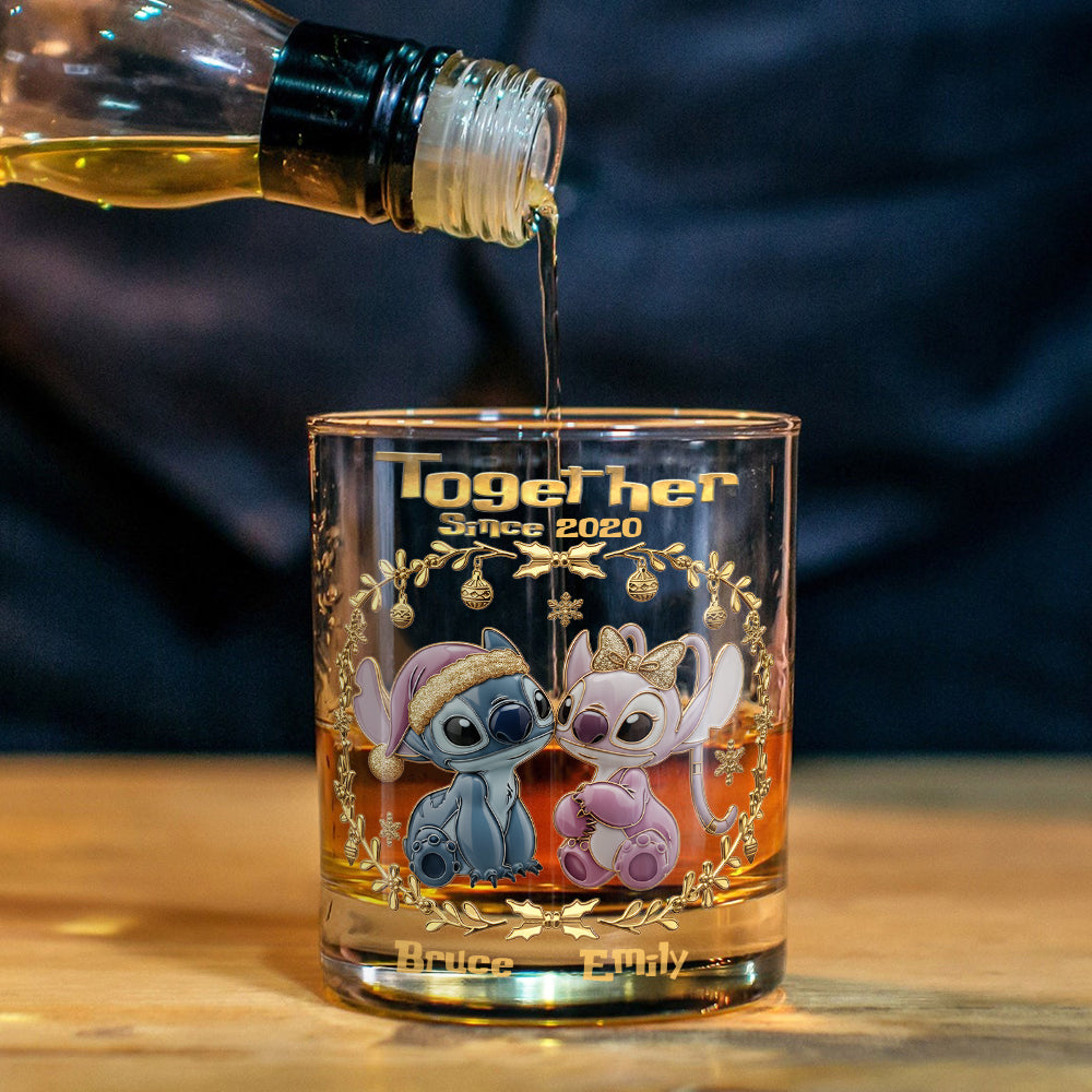 Personalized Ohana Whiskey Glass Gift for Couples Since 2020 Whiskey Glass GradoCreations