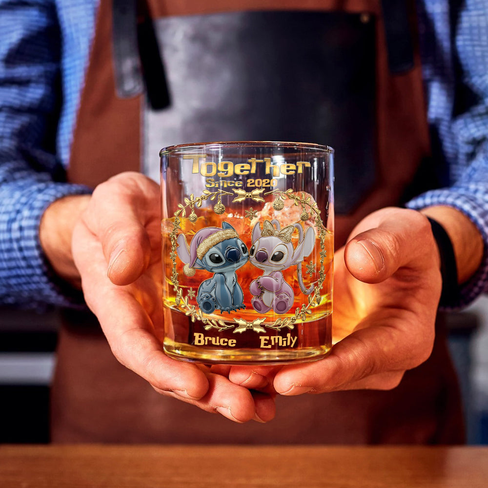 Personalized Ohana Whiskey Glass Gift for Couples Since 2020 Whiskey Glass GradoCreations