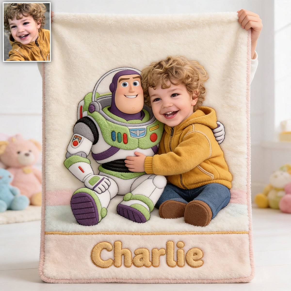 Personalized Kids Movie Blanket with Custom Name 3D Design Blanket GradoCreations