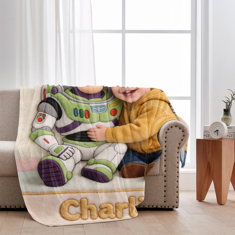 Personalized Kids Movie Blanket with Custom Name 3D Design Blanket GradoCreations