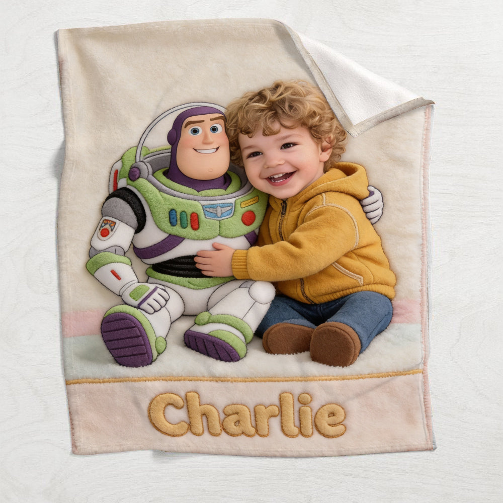 Personalized Kids Movie Blanket with Custom Name 3D Design Blanket GradoCreations