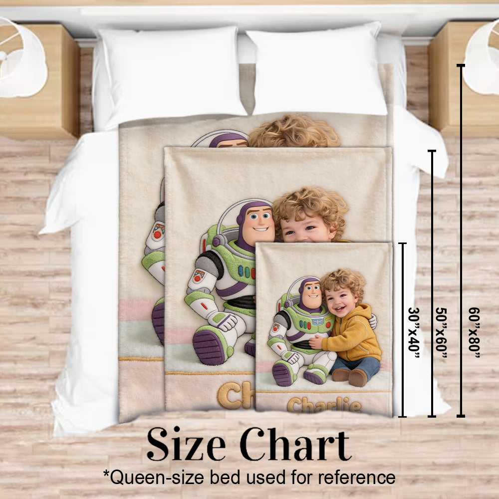 Personalized Kids Movie Blanket with Custom Name 3D Design Blanket GradoCreations