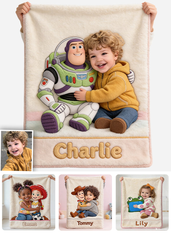 Personalized Kids Movie Blanket with Custom Name 3D Design Blanket GradoCreations