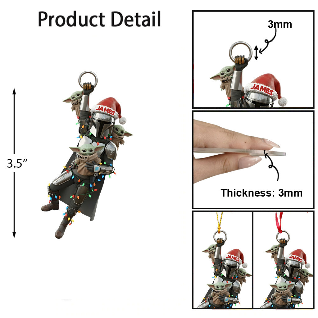 Personalized Transparent Acrylic Ornament Gift for Dad & Grandma One-sided Ornament GradoCreations