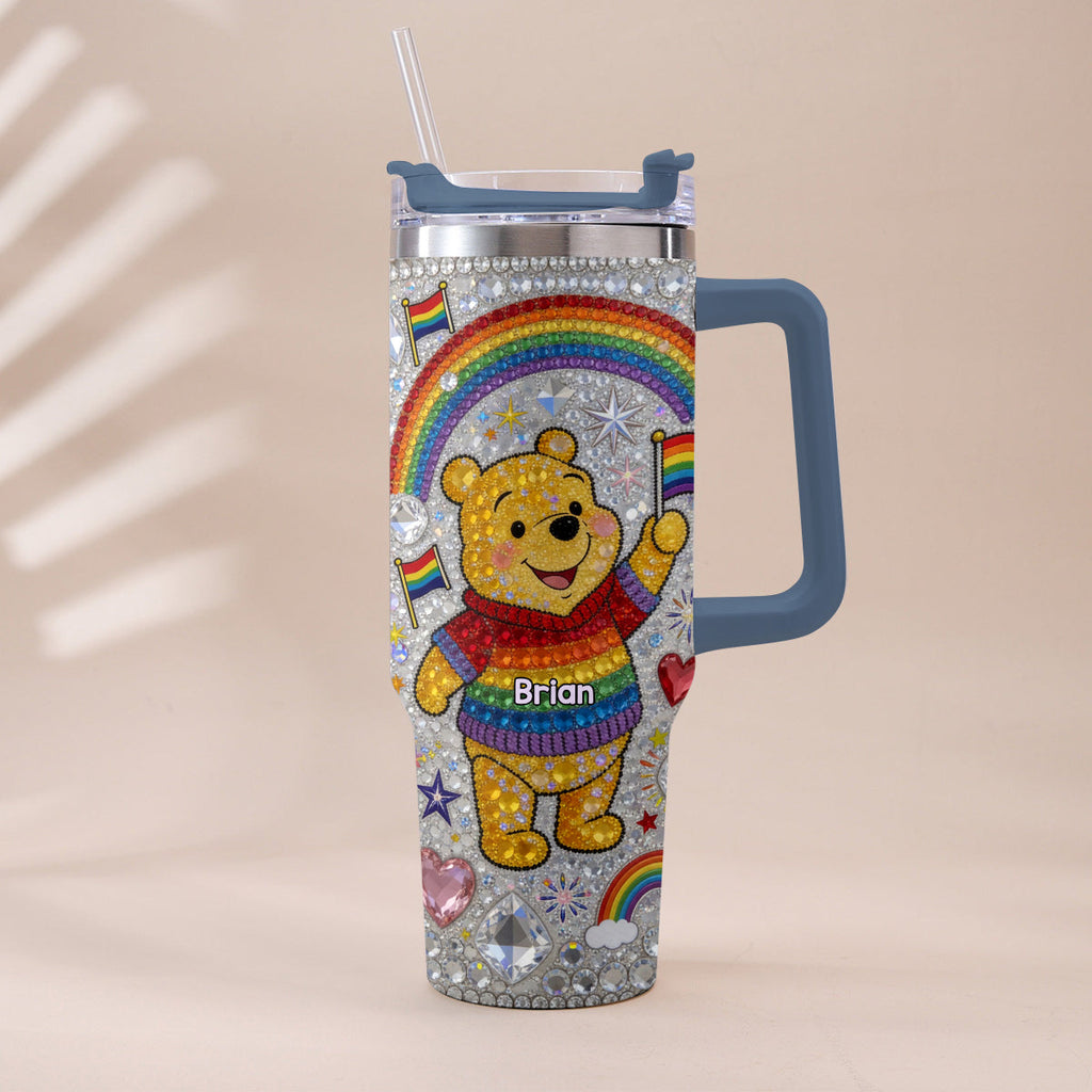 Personalized LGBT Support Tumbler with Plush Charm Gift for Pride Month Tumbler With Plush Charm GradoCreations