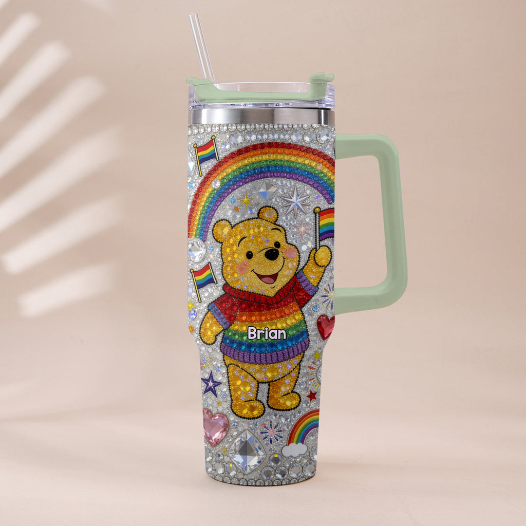 Personalized LGBT Support Tumbler with Plush Charm Gift for Pride Month Tumbler With Plush Charm GradoCreations