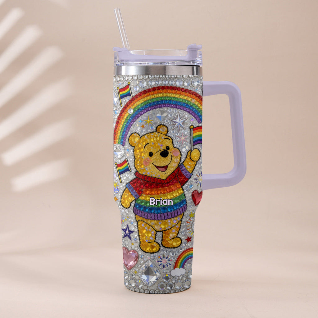 Personalized LGBT Support Tumbler with Plush Charm Gift for Pride Month Tumbler With Plush Charm GradoCreations