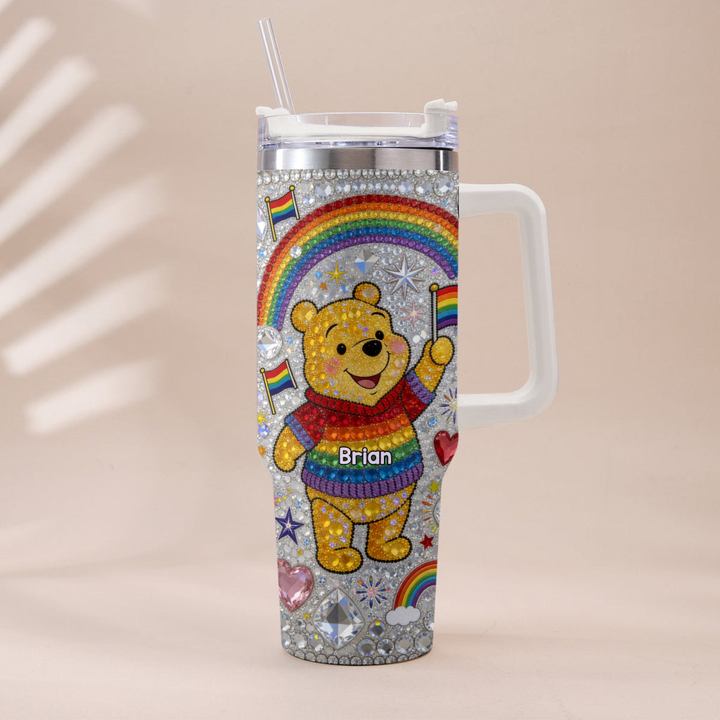 Personalized LGBT Support Tumbler with Plush Charm Gift for Pride Month Tumbler With Plush Charm GradoCreations